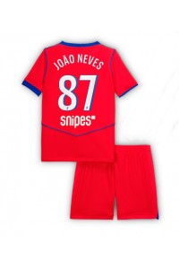 Fotbalové Dres Paris Saint-Germain Joao Neves #87 Dětské Třetí Oblečení 2025-26 Krátký Rukáv (+ trenýrky)